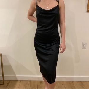 H&M Black Satin Slip Dress